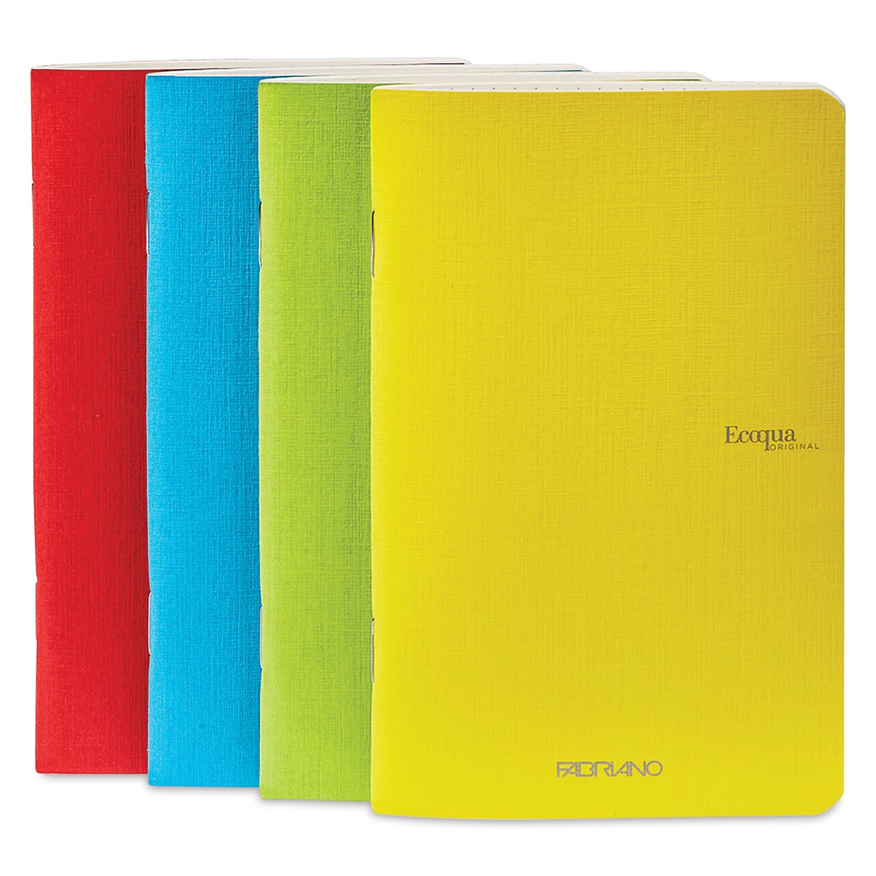 Fabriano EcoQua Staplebound Notebooks - Pkg of 4, Spring Colors, 3.5" x 5.5", Graph